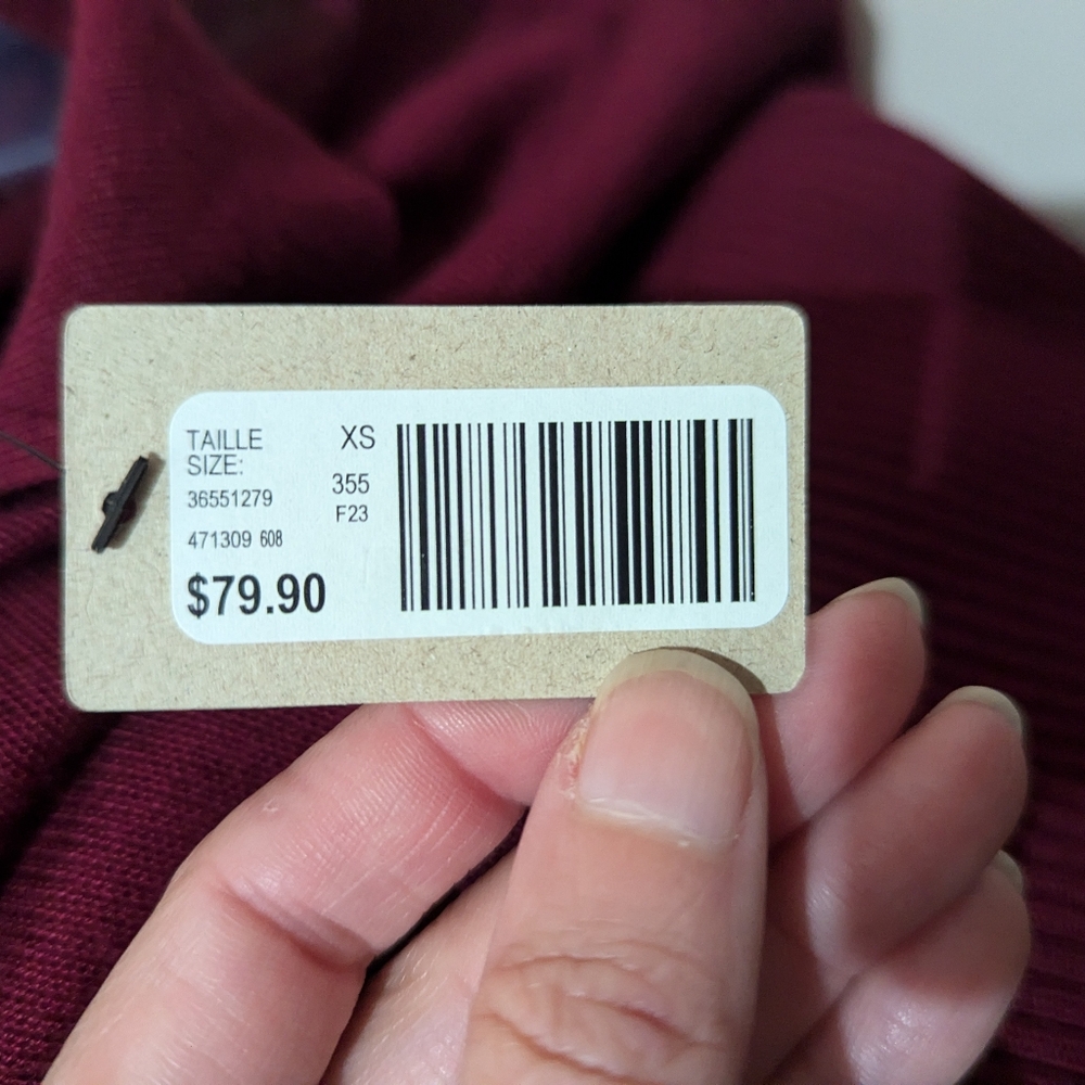 RW&Co Long-Sleeve Polo Ribbed Sweater With Sheer Yoke Size XS New! - Picture 15 of 15